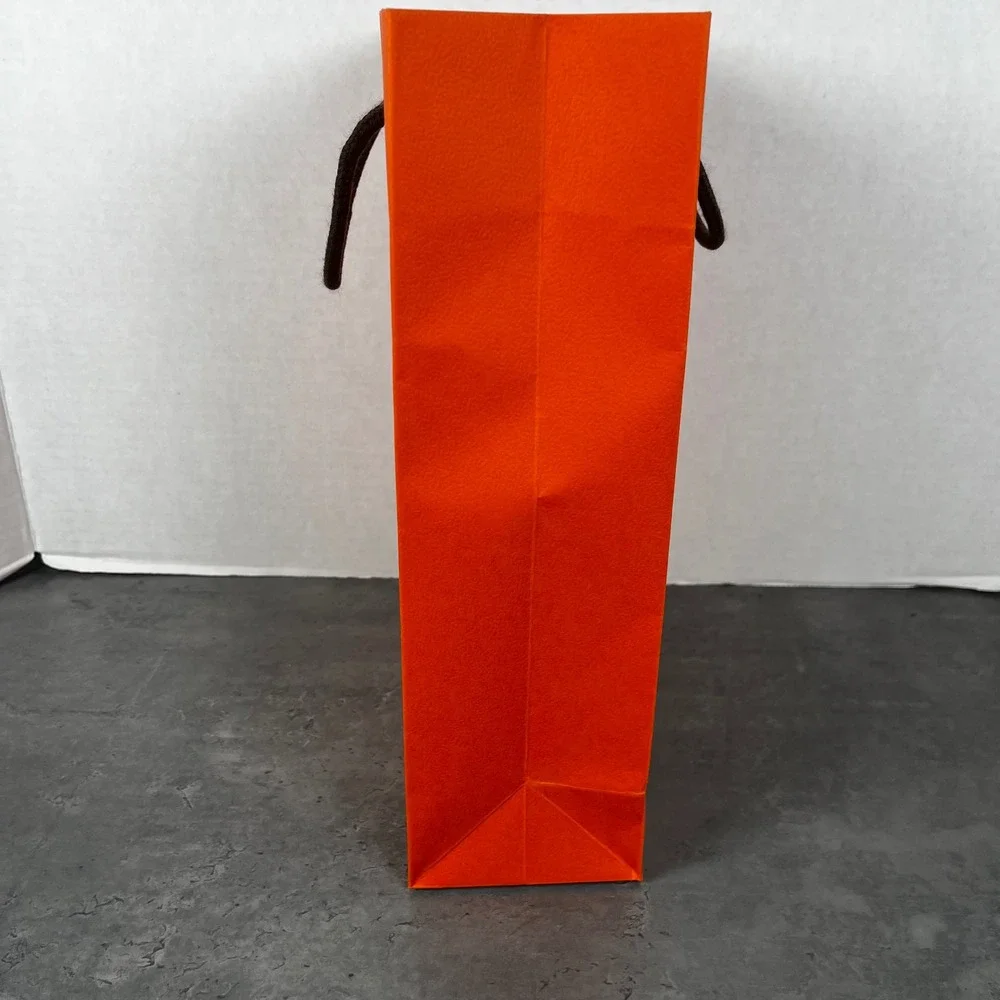 Hermes Paris Orange Paper Shopping Bag Small Medium Boutique Gift Bag 11.25x8.25
